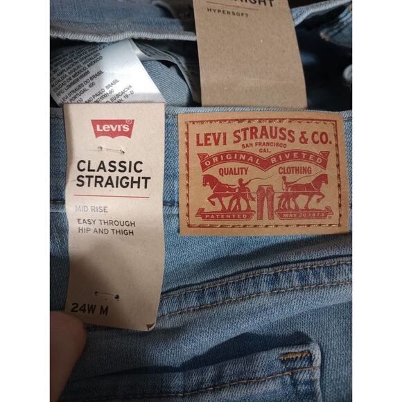 Levi's Jeans Ladies 24W Straight Mid Rise - Picture 5 of 7